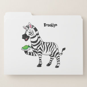 Funny zebra cartoon illustration file folder