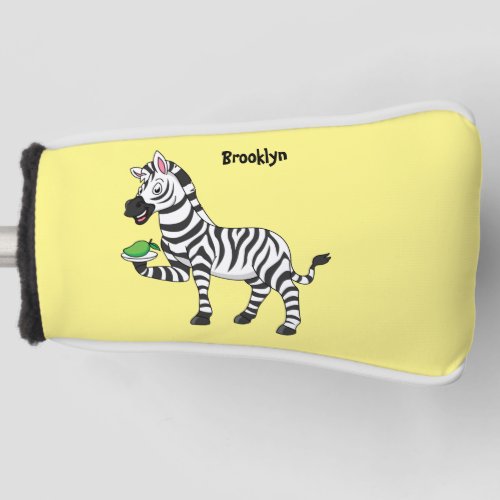 Funny zebra cartoon illustration golf head cover