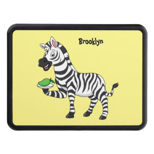 Funny zebra cartoon illustration hitch cover