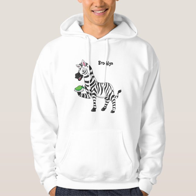 Funny zebra cartoon illustration hoodie (Front)