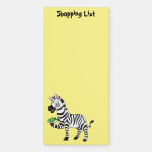 Funny zebra cartoon illustration magnetic notepad