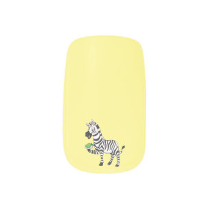 Funny zebra cartoon illustration minx nail art