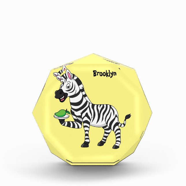 Funny zebra cartoon illustration photo block (Front)