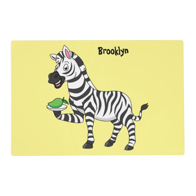 Funny zebra cartoon illustration placemat (Front)