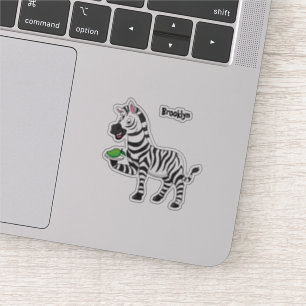 Funny zebra cartoon illustration sticker