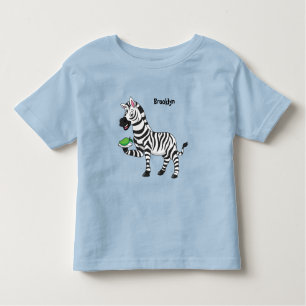 Funny zebra cartoon illustration toddler t-shirt