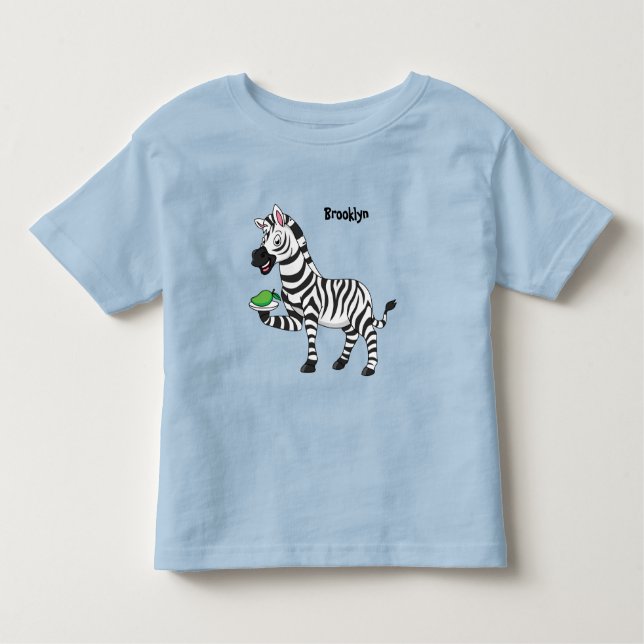 Funny zebra cartoon illustration toddler t-shirt (Front)