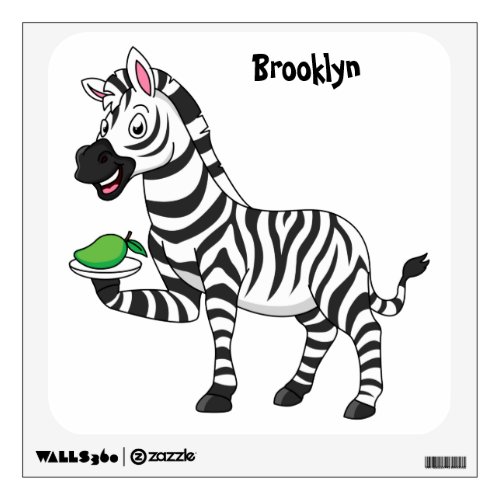 Funny zebra cartoon illustration wall decal