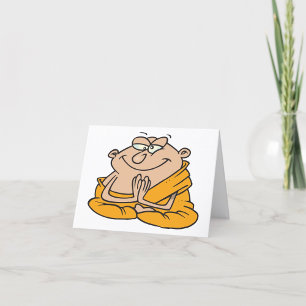 Funny Zen Monk Meditating Man Letterpress Thank You Card