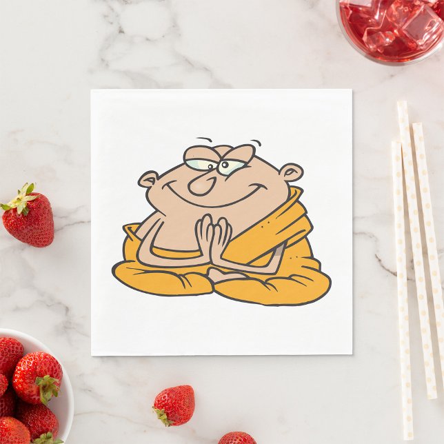 Funny Zen Monk Meditating Man Napkins (Creator Uploaded)