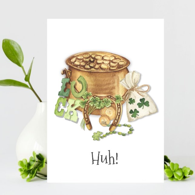 Funny Zero Lucks Given St Patricks Day Card (Creator Uploaded)