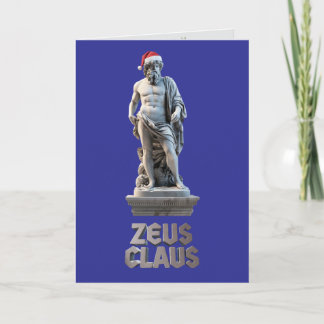 Funny Zeus Claus Christmas Holiday Card