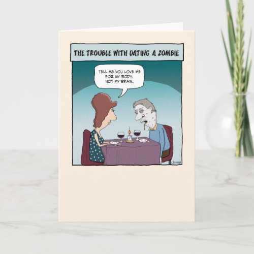 Funny Zombie and His Girlfriend Love Card