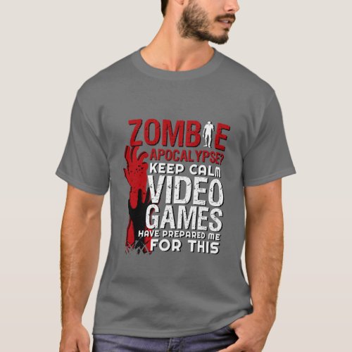 Funny Zombie Apocalypse Grunge Tshirt for Gamers