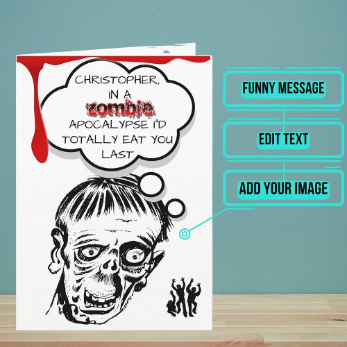 Funny Zombie Birthday Card