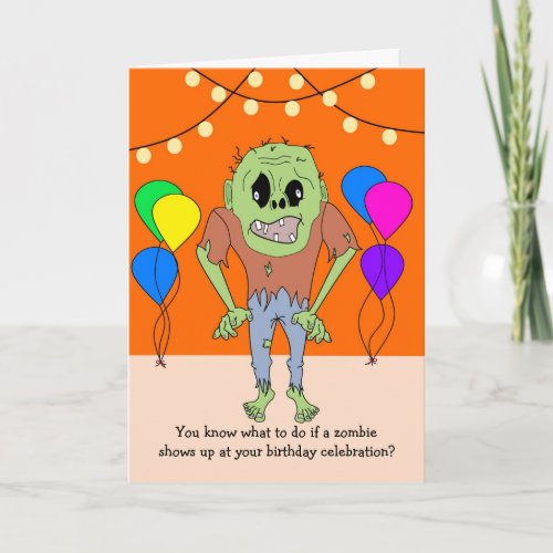 Funny Zombie Birthday Card