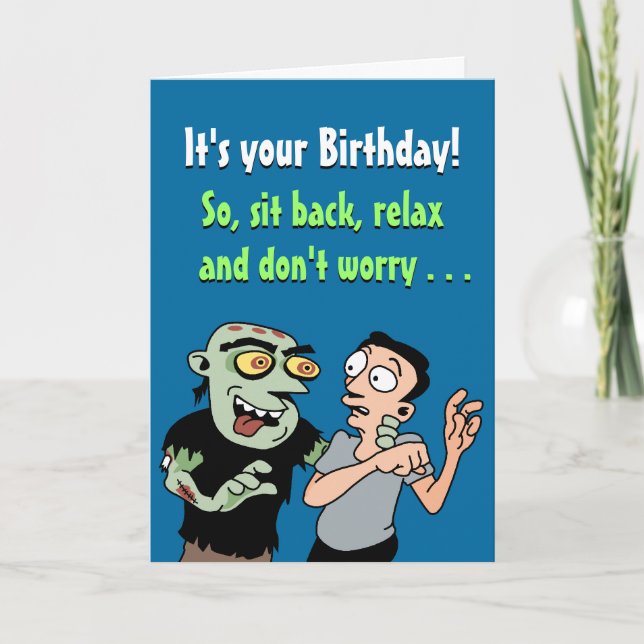 Funny Zombie Birthday Card (Front)