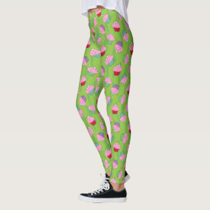 Funny Zombie Brains Cupcake Pattern Leggings