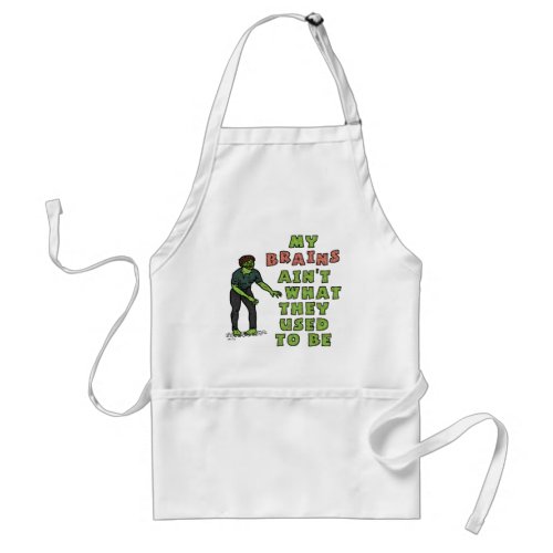 Funny Zombie Brains Old Age Adult Apron