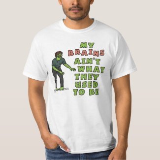 Funny Zombie Brains Old Age Grandpa Humor T-Shirt