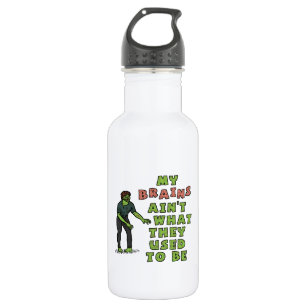 Funny Zombie Brains Old Age Stainless Steel Water Bottle