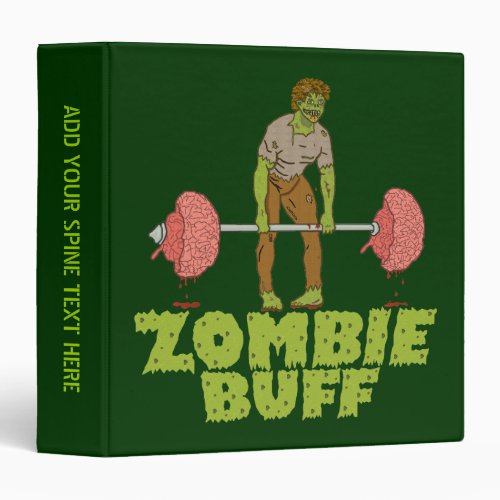 Funny Zombie Buff Weight Lifter 3 Ring Binder