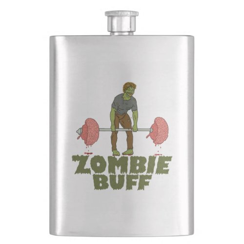 Funny Zombie Buff Weight Lifter Flask