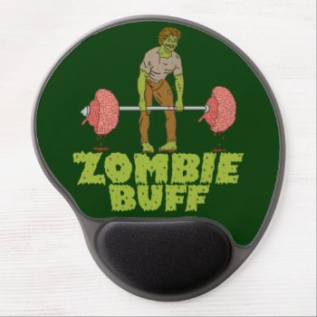 Funny Zombie Buff Weight Lifter Gel Mouse Pad by HaHaHolidays at Zazzle