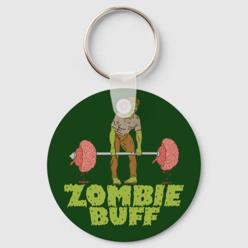 Funny Zombie Buff Weight Lifter Keychain