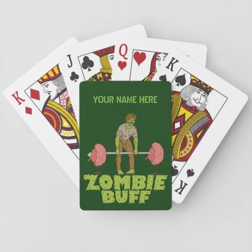 Funny Zombie Buff Weight Lifter Playing Cards
