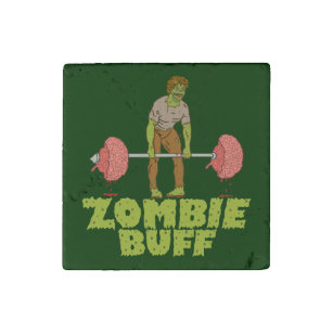 Funny Zombie Buff Weight Lifter Stone Magnet