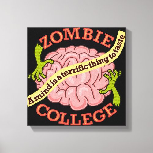 Funny Zombie College Logo Canvas Print