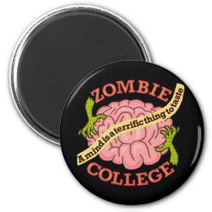Funny Zombie College Logo Magnet