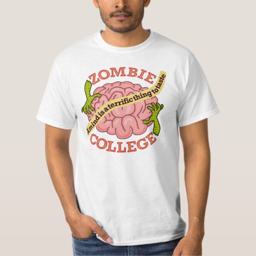 Funny Zombie College Logo T_Shirt