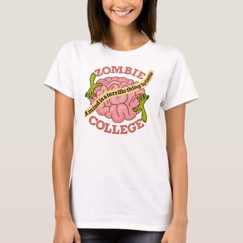 Funny Zombie College Logo T_Shirt