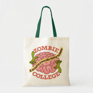 Funny Zombie College Logo Tote Bag