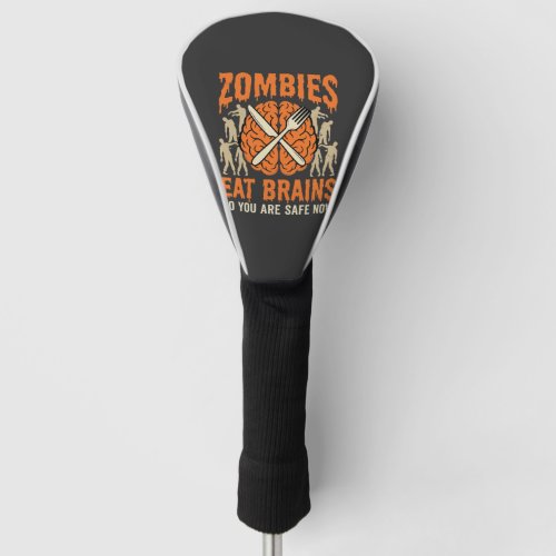 Funny Zombie Eat Brains Halloween Vector Design Golf Head Cover