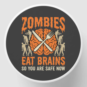 Funny Zombie Eat Brains Halloween Vector Design Mini Candle Favors