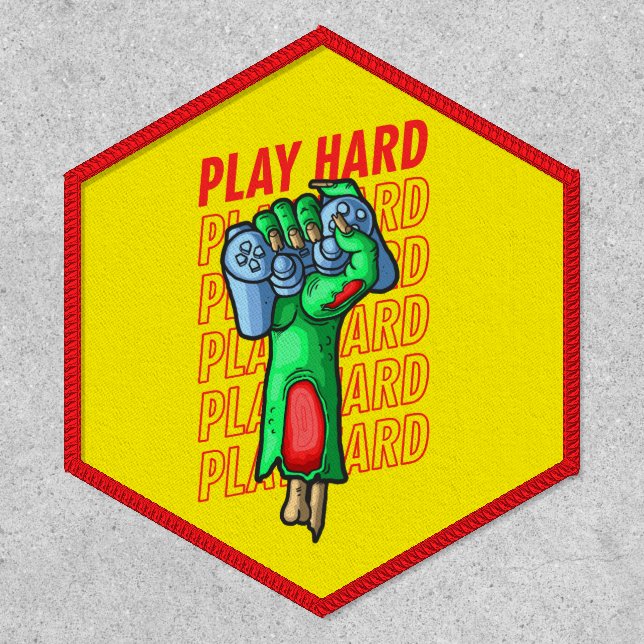 Funny Zombie Game Controller Play Hard Patch (Front)