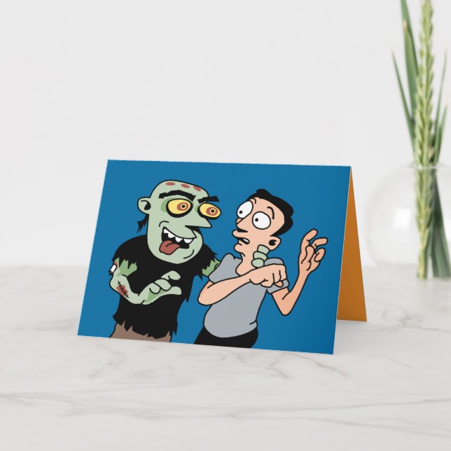 Funny Zombie Halloween Card (Front)