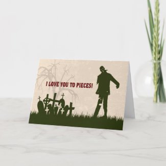 Funny Zombie in Cemetery Valentine’s Day Card