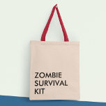 Funny ZOMBIE Modern Typography Minimalist Tote Bag<br><div class="desc">This tote bag is a stylish and functional accessory that combines the best of both worlds: fun and playful typography with a minimalist design that makes it versatile and easy to wear with any outfit and adds a touch of sophistication and elegance to the overall look. The typography design is...</div>