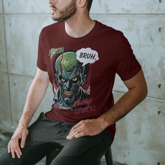 Funny Zombie Personalized Name Tee Cool Comic book (Creator Uploaded)