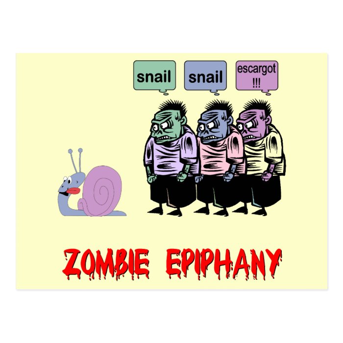 Funny zombie post cards