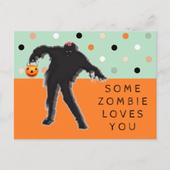 Funny Zombie Postcard by halloweenies at Zazzle