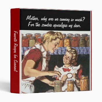 Funny Zombie Recipe Binder by golden_oldies at Zazzle