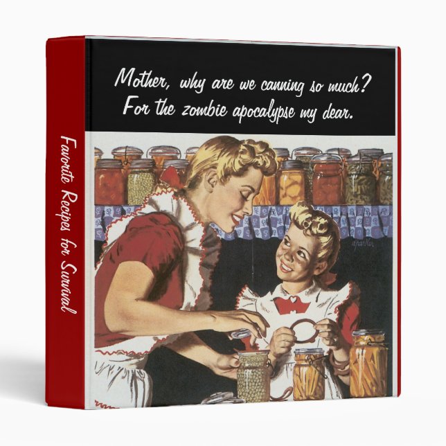 Funny Zombie Recipe Binder (Front/Spine)