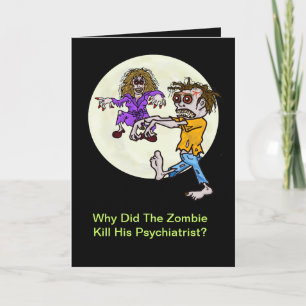 Funny Zombie Riddle Halloween Card