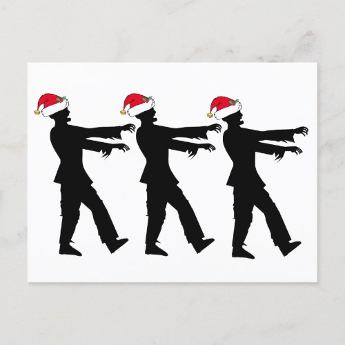 Funny Zombie Santa Christmas Postcard