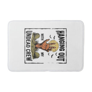 Funny Zombie Shirt for Horror Fans Vintage Undead Bath Mat